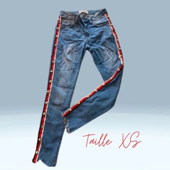 Jean skinny original à bandes T.XS 👖