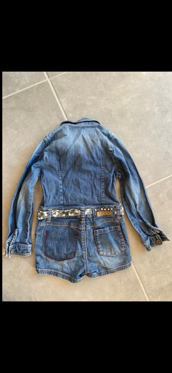 Combishort en jean manches longues 4 ans - photo numéro 9