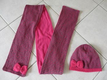 Ensemble bonnet + écharpe fille NKY – Taille bonnet 5/8 ans