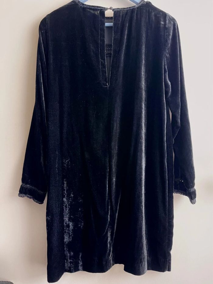 Robe manches longues en velours couleur bleu nuit Mademoiselle R de la redoute - photo numéro 2