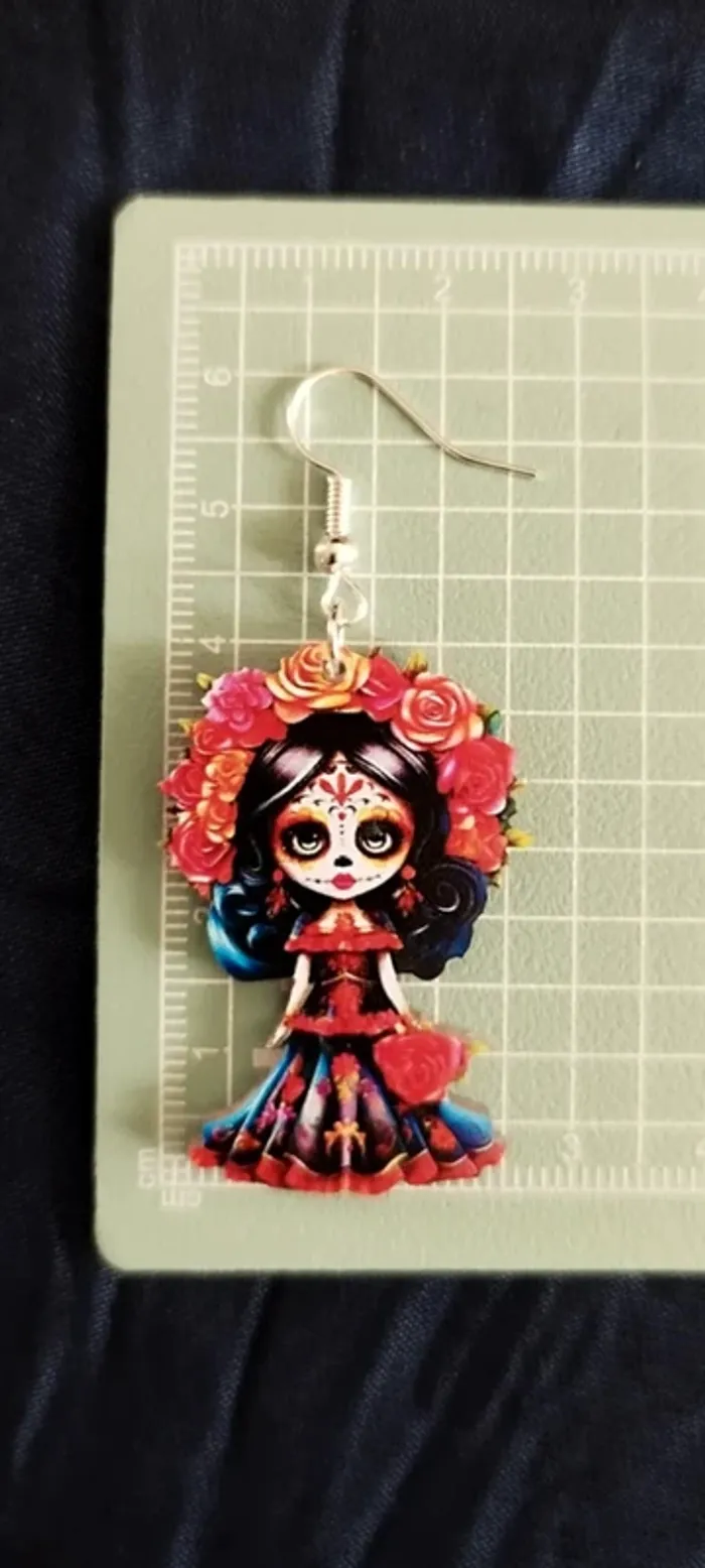 Boucles d'oreilles Catrina Dia de los muertos - photo numéro 3