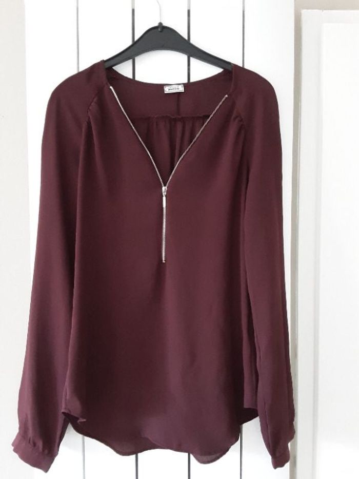 Blouse manches longues bordeaux