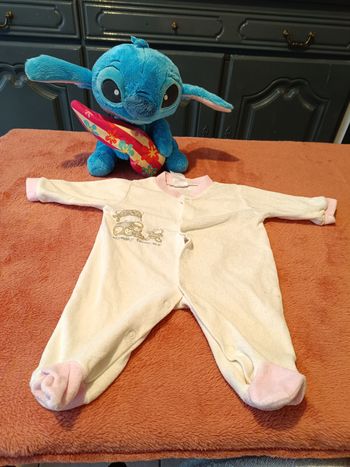Pyjama bébé fille 0 mois blanc à motif (sans marque)