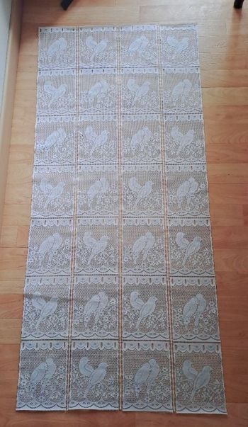 Rideau blanc motif oiseaux