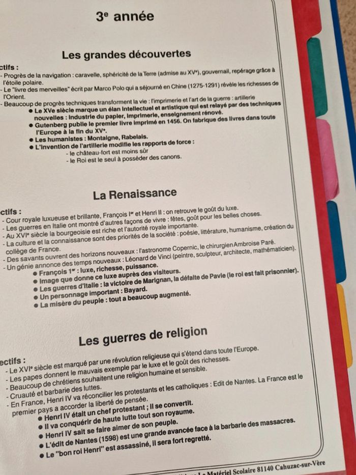 Classeur histoire cycle3 - photo numéro 8