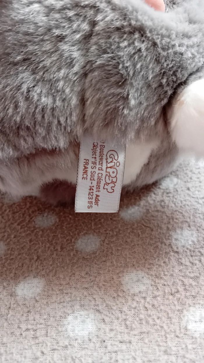 Peluche lapin gris et blanc gipsy - photo numéro 6
