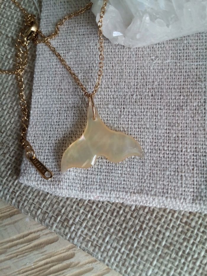 Collier bohème queue de sirène en nacre naturelle - photo numéro 2