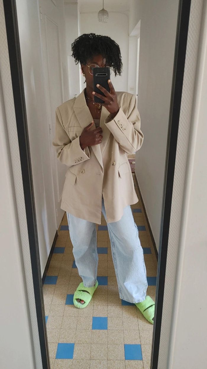 Veste blazer oversize épaulette vintage - photo numéro 5