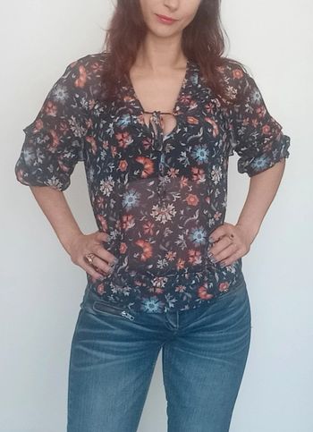 Blouse voile fleurie casual Mango taille 40