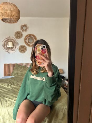 Sweat vert “Collusion” – Coupe oversize