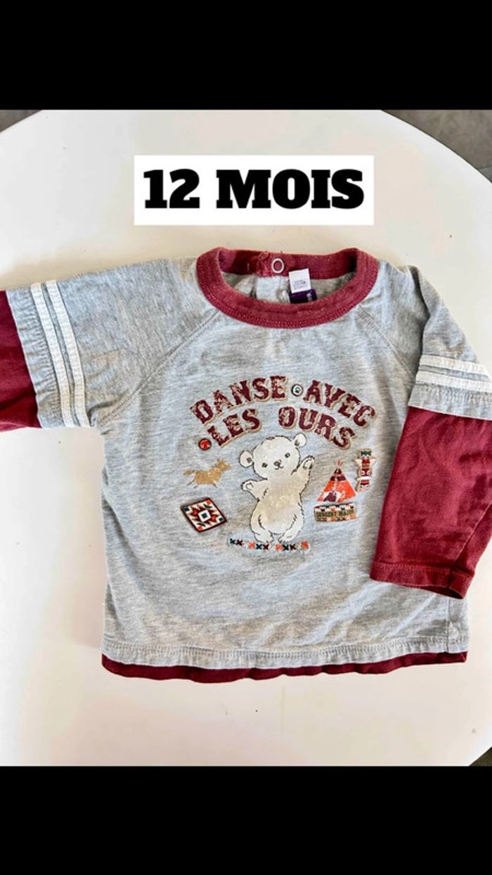 Tee shirt manche longue 12 mois