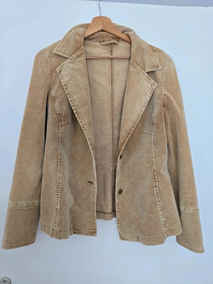 Veste velours beige