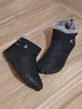 Bottes d'hiver homme Mixte doublé chaude imperméable antidérapante noir