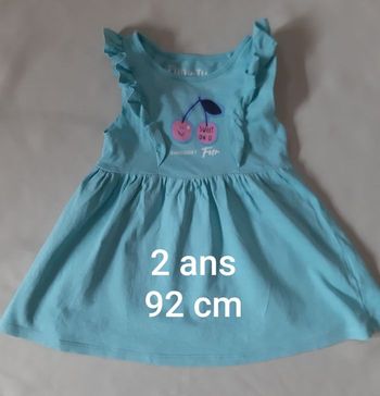 robe d'été coton bio - cerises - Pocopiano - 2 ans - 92 cm