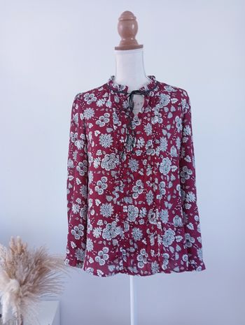 Magnifique blouse violette à fleurs taille 36