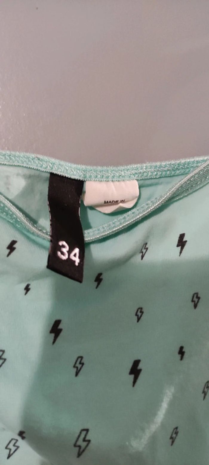 Débardeur H&M motifs éclair vert d'eau - photo numéro 2