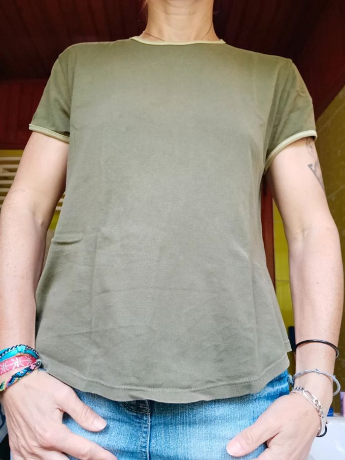 T-shirt femme vert kaki - photo numéro 7