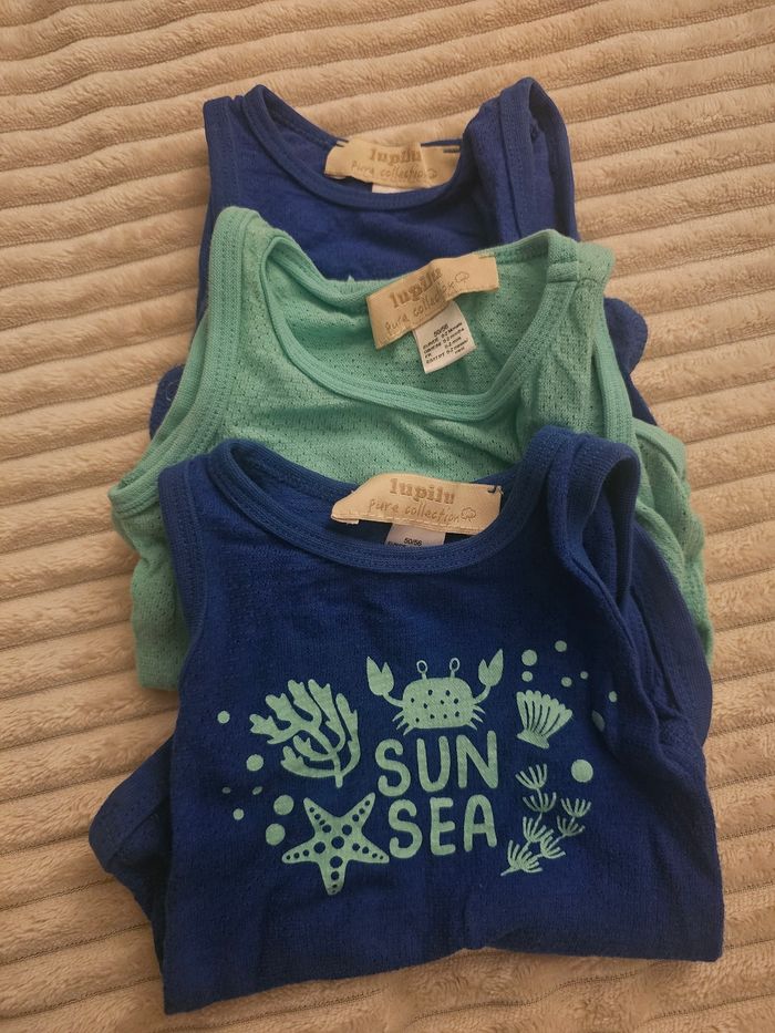 Lot de 3 bodies sans manches 0-2M