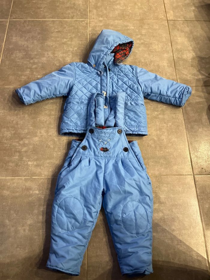 Combinaison + veste de ski bleu ciel 24 mois