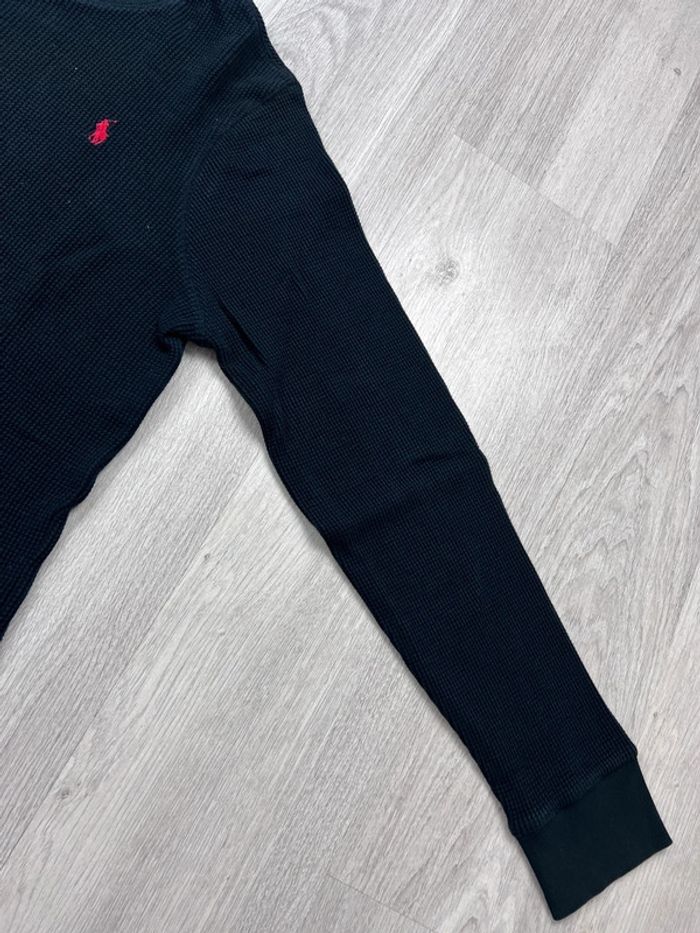Pull nid-d’abeilles Ralph Lauren Noir avec logo brodé rouge Taille XXL - photo numéro 9