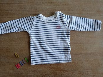 Tee shirt manches longues rayé 6 mois