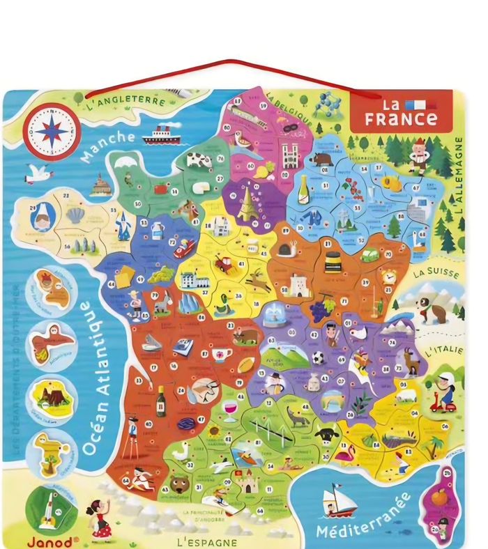 Carte de la France magnétique