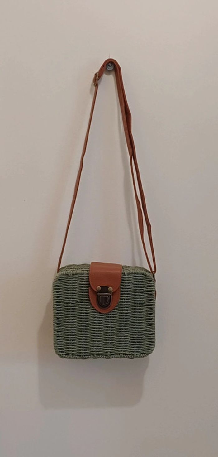 Sac panier en osier avec bandoulière ajustable - photo numéro 5