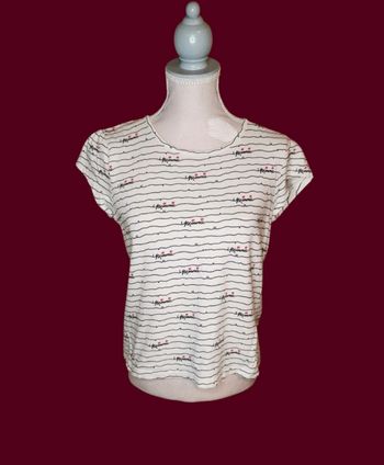 T shirt rayé blanc noir Minnie taille 10 ans