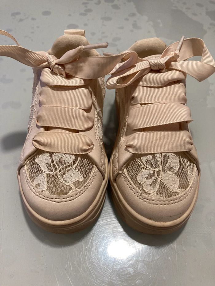 Basket dentelle lacets ruban - photo numéro 5