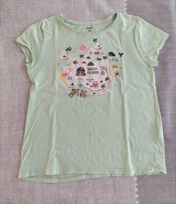 T.shirt manches courtes vert 12 ans