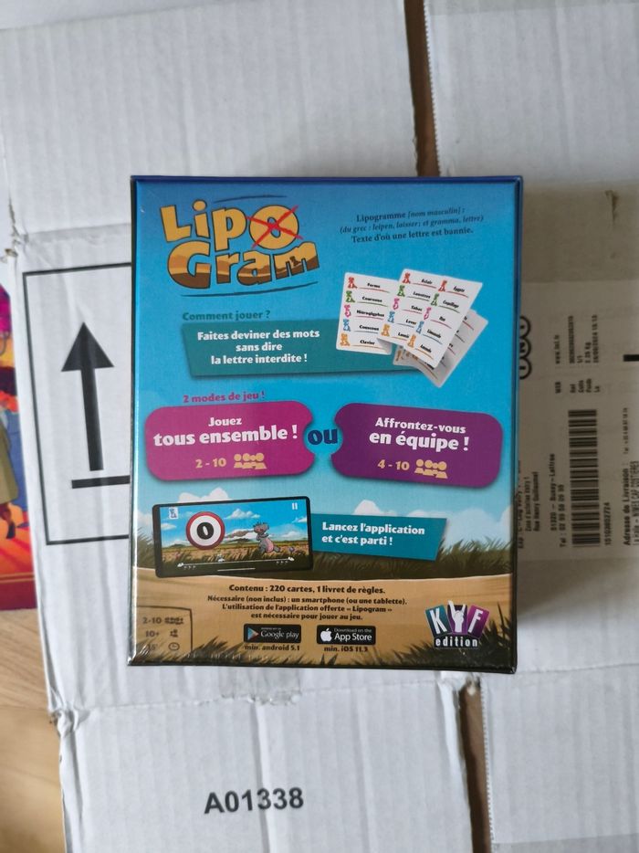 Lipogram jeu de société neuf sous blister