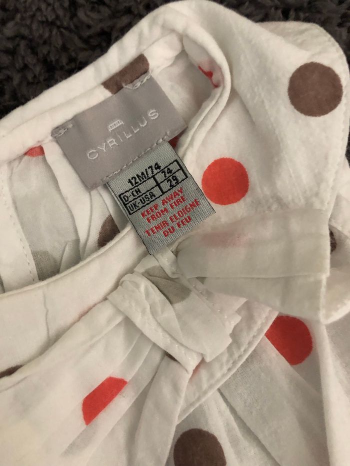 Ensemble cyrillus pantalon kaki + blouse assortie 12 mois  blanche Tbe - photo numéro 3