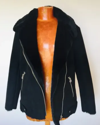 Veste chaude bi matière noire