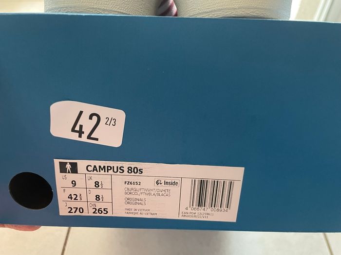 37,5€ avec le code SABLE25 Adidas Campus 80s T42 2/3 - photo numéro 8