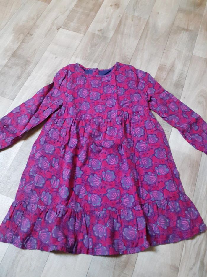 Robe fille violette fleurie 6 ans