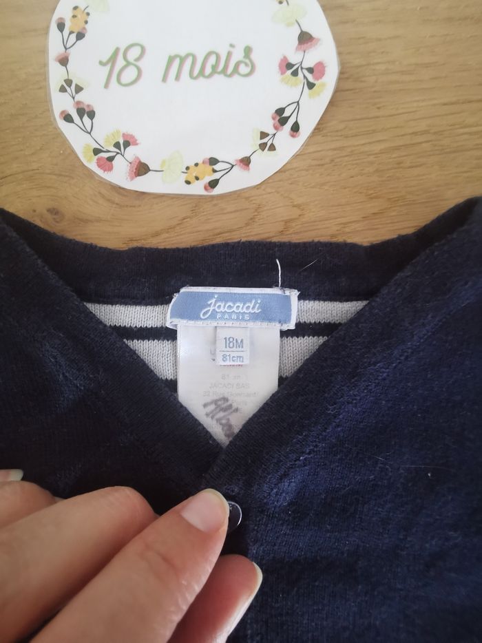 Lot jacadi 1 gilet et 1 veste bleu marine bébé 18 mois - photo numéro 8