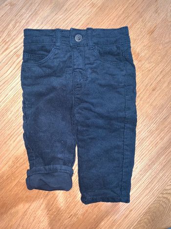 pantalon enfant bébé garçon Orchestra Tissu velours côtelé navy bleu Marine
