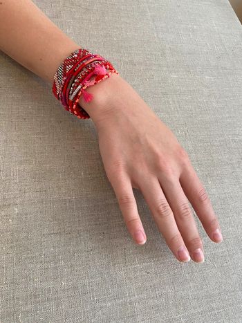 Bracelet Hipanéma rouge 19 cm