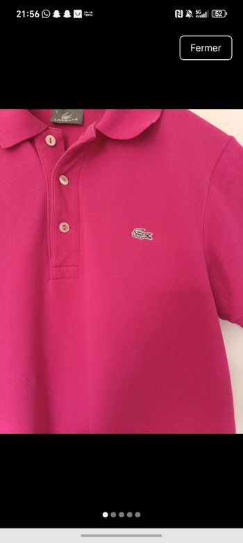 Polo Lacoste logo argent 