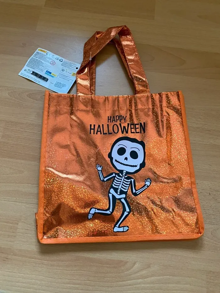Sac à bonbons orange Happy Halloween