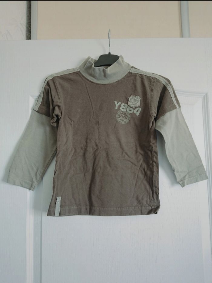 T-shirt ml kaki marron In Extenso 8 ans garçon
