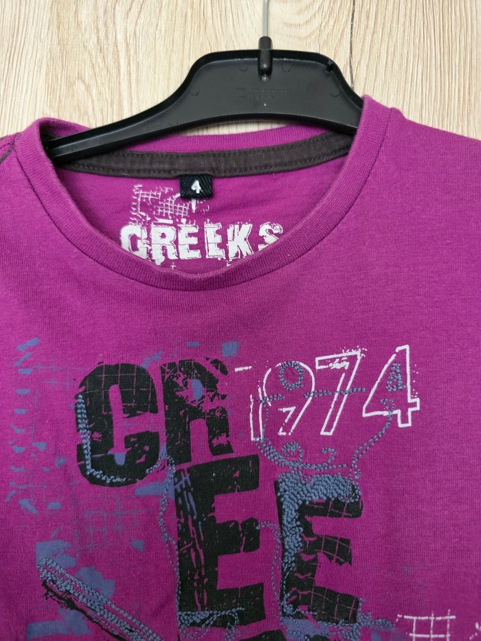 TEE-SHIRT GARÇON 👦 TAILLE 4ANS MARQUE CREEKS MOTIFS DESSUS - photo numéro 4