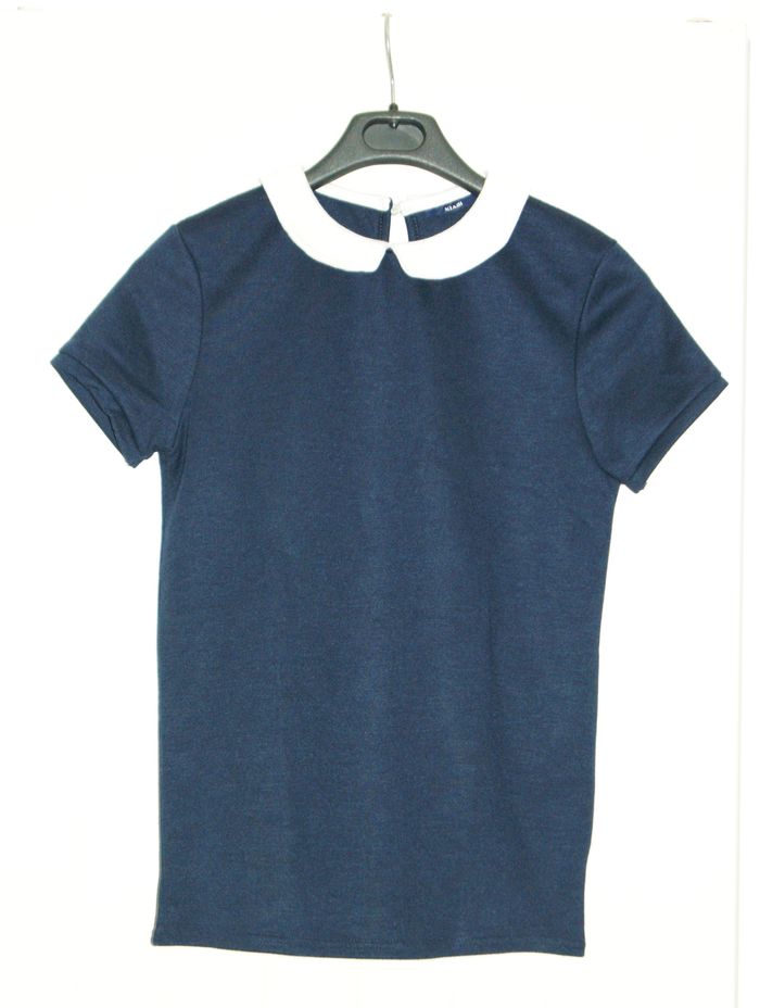 Haut chic col claudine bleu nuit – Taille 36 – Neuf - photo numéro 2