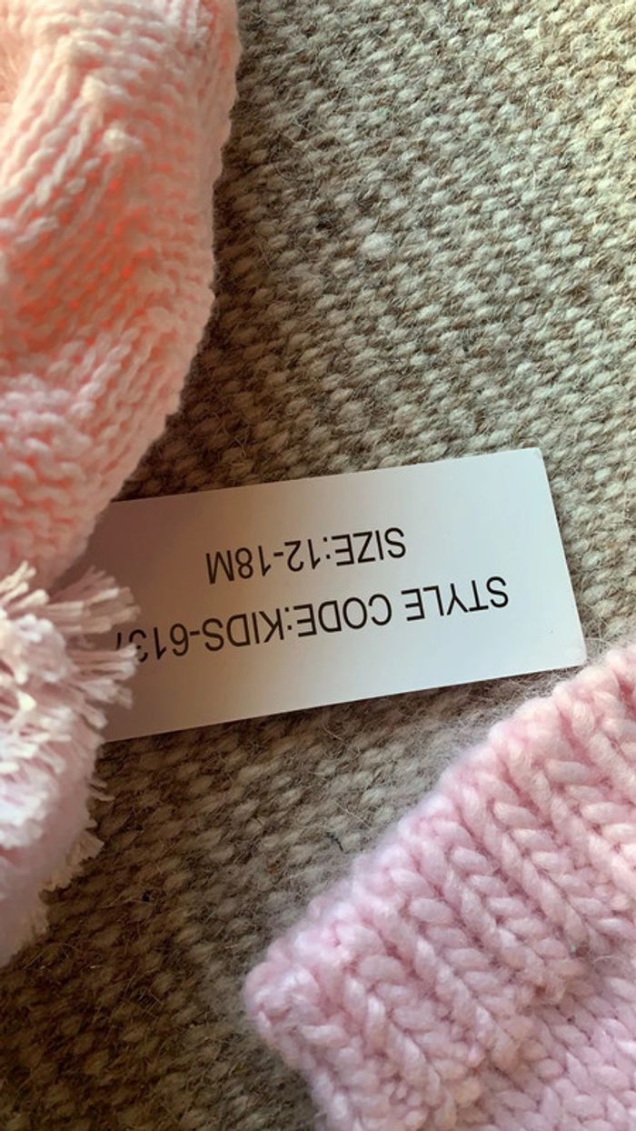 Lot bonnet fille rose 6 mois à 2 ans idée cadeau - photo numéro 5