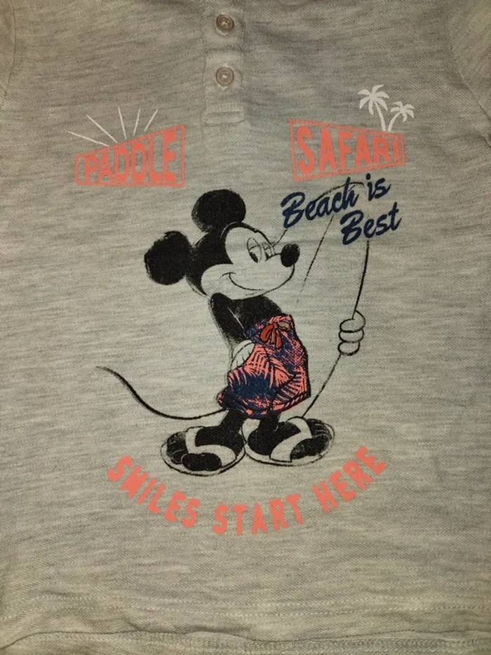 🐭Tee-shirt  gris Disney Mickey Mouse 5 ans 🐭 - photo numéro 2