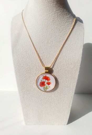 Collier coquelicot