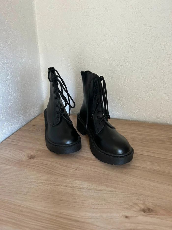 💥 Bottines noires style militaire 💥