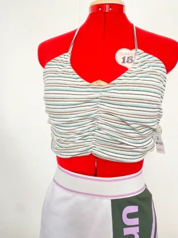 Top dos nu rayé blanc et vert Ardene