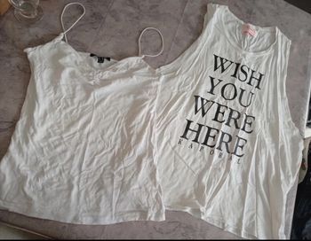 Lot de 2 débardeurs blanc femme