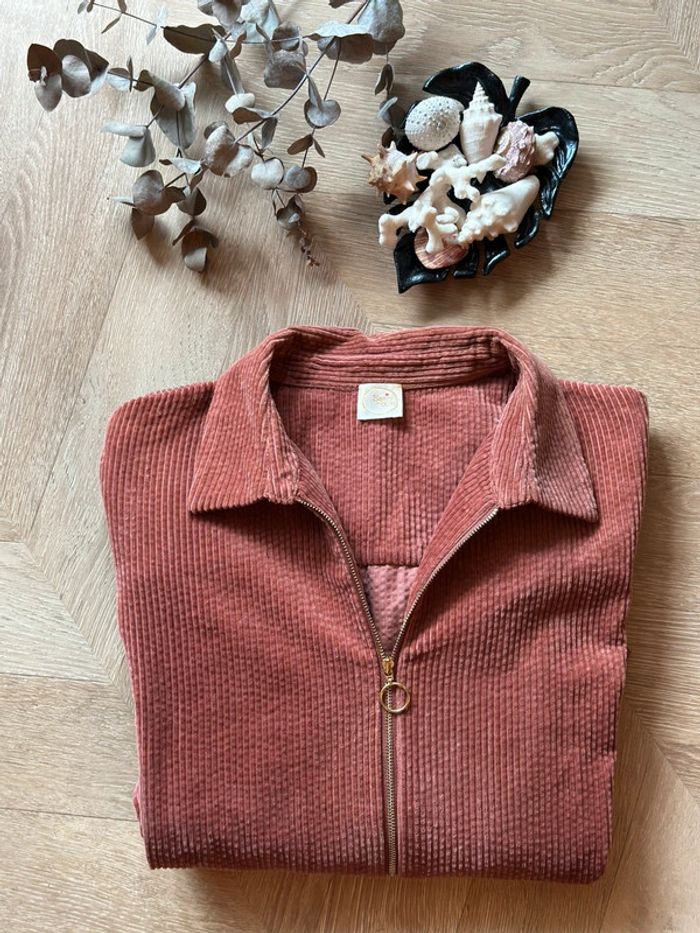 Veste en velours côtelé rose brique Des Petits Hauts – Modèle Elodia – T3 (oversize) - photo numéro 5